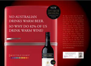 Taylors has launched an educational campaign advertising a label-based sensor which changes colour when the wine is at the correct drinking temperature.